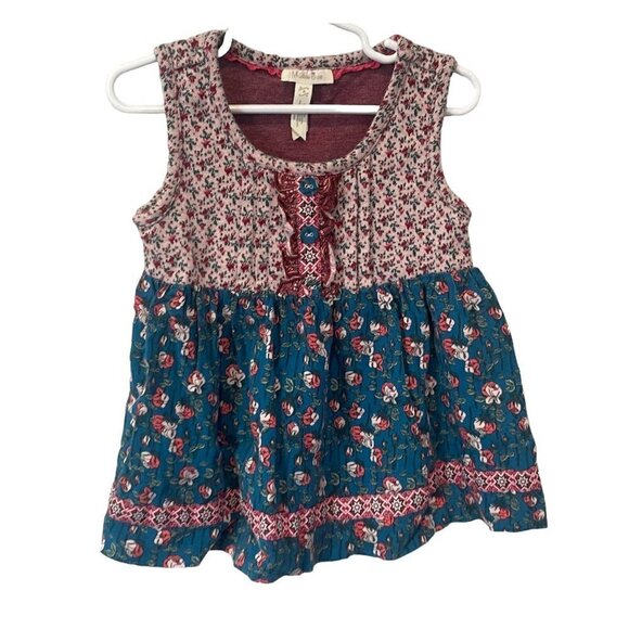 Matilda Jane Girls Gabriella Sara Top sz 4, Tank Top Floral Friends Forever - Picture 1 of 6